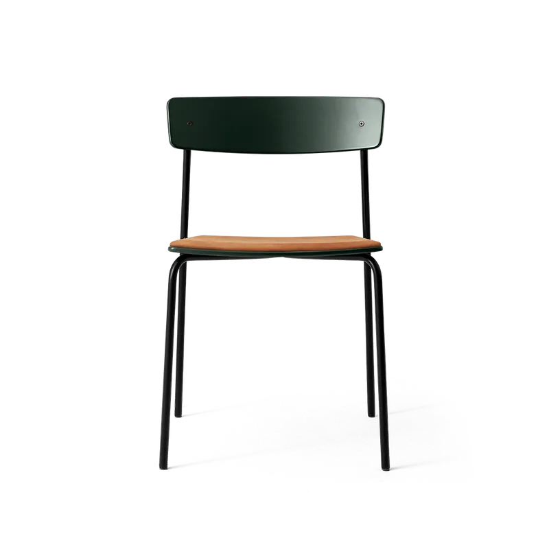 Cross Chair Tube by TAKT in Black tube, Oak Chrome green, Spoor Zea Cognac Leather – product photo 2 of 2