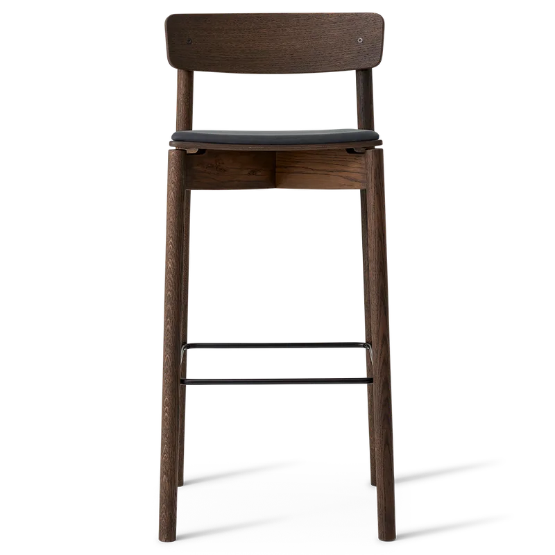 Cross Bar Chair by TAKT in 75 cm, Smoked oak, Dunes black leather – product photo 2 of 2