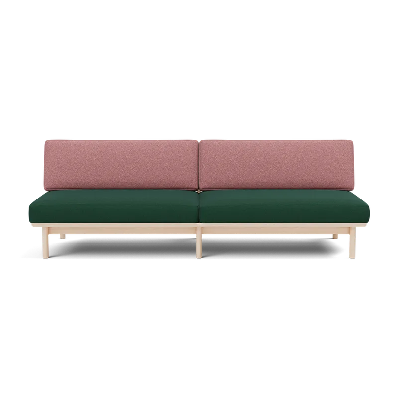 Spoke Sofa by TAKT in Beech White oil, Autumn 0971 Dark green, 0651 Rose, None – product photo 2 of 2