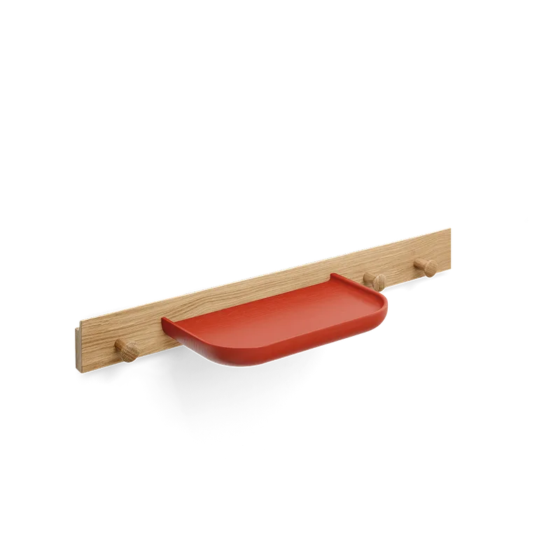 Curve Coat Rack by TAKT in 60 cm, Oak Matt lacquer, Oak Japan red lacquer – product photo 2 of 2