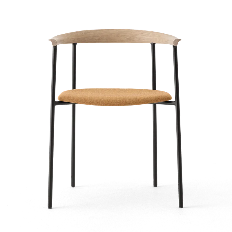 Arc Chair by TAKT in Black tube, Oak Matt lacquer, Atlas 461 Golden grainfield – product photo 3 of 3