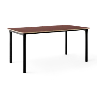 Arc Dining Table by TAKT in Black oak and black oak, 0751 Deep red nano laminate, None – product photo 2 of 2