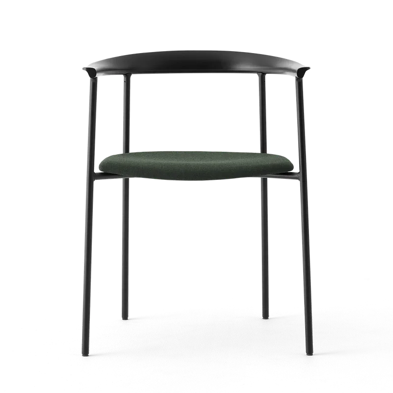 Arc Chair by TAKT in Black tube, Beech Black lacquer, Canvas 996 Forest green – product photo 3 of 3