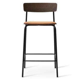 Cross Bar Chair Tube de TAKT en 65 cm, Smoked oak, Dunes cognac leather – photo du produit 2 sur 2