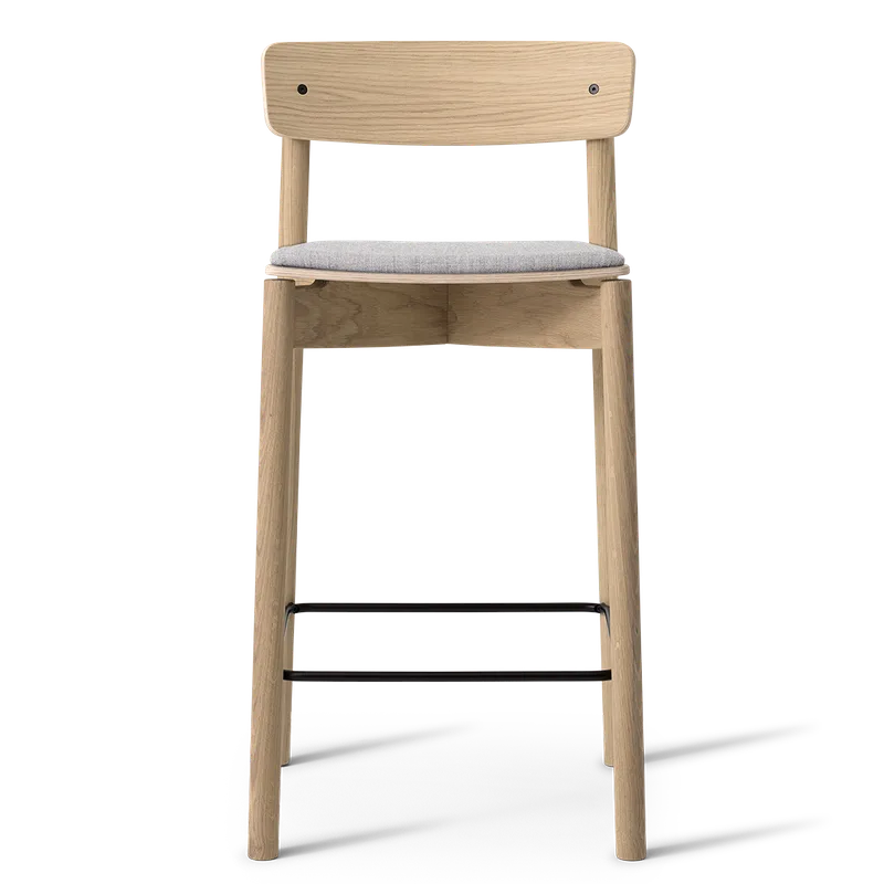 Cross Bar Chair by TAKT in 65 cm, Oak Matt lacquer, Remix 123 Sand grey – product photo 2 of 2