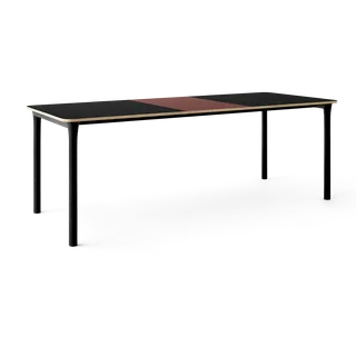 Arc Dining Table by TAKT in Black oak and black oak, 0720 Black nano laminate, Ext-50 0751 Deep red nano laminate – product photo 2 of 2