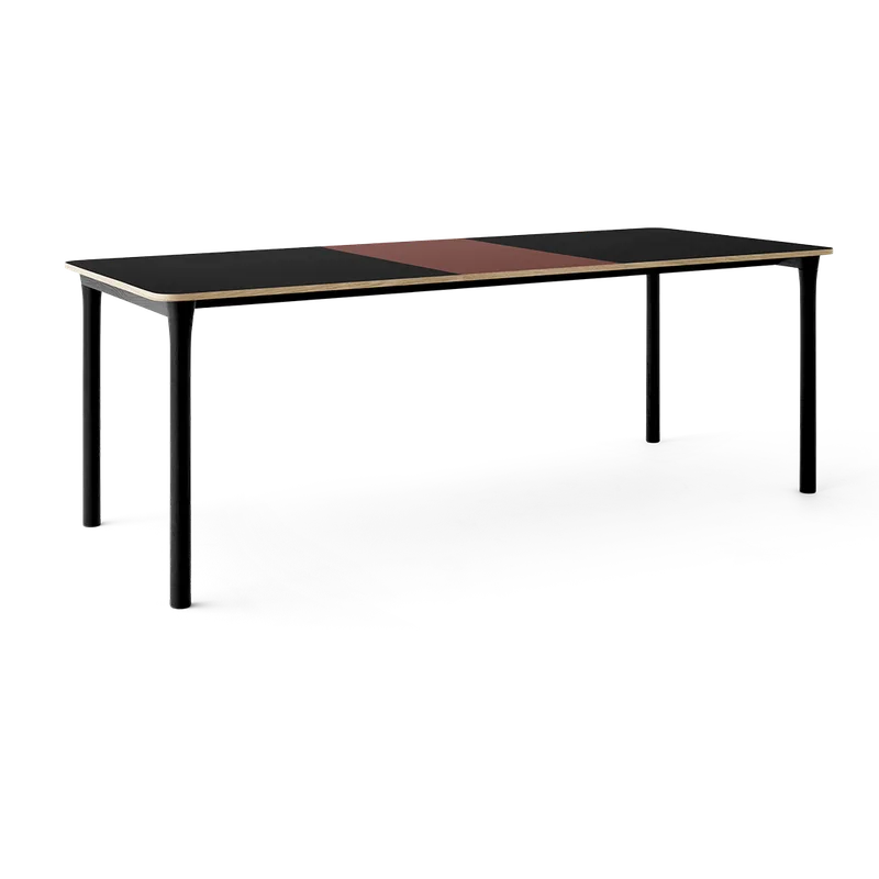 Arc Dining Table by TAKT in Black oak and black oak, 0720 Black nano laminate, Ext-50 0751 Deep red nano laminate – product photo 2 of 2
