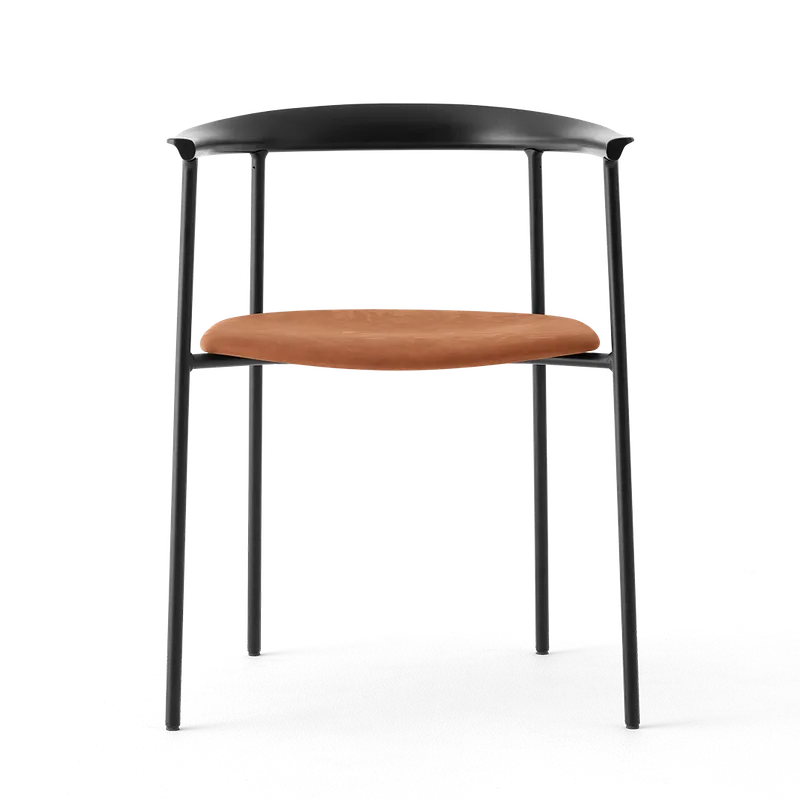 Arc Chair by TAKT in Black tube, Beech Black lacquer, Spoor Zea Cognac Leather – product photo 3 of 3