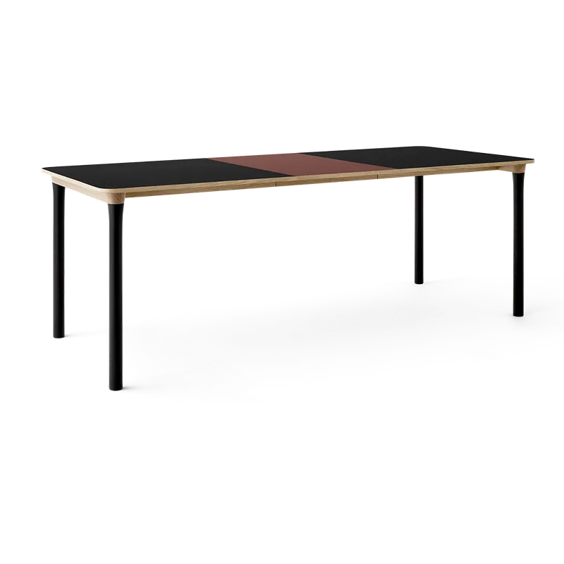 Arc Dining Table by TAKT in Natural oak and black beech, 0720 Black nano laminate, Ext-50 0751 Deep red nano laminate – product photo 2 of 2
