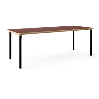 Arc Dining Table by TAKT in Natural oak and black beech, 0751 Deep red nano laminate, Ext-50 0751 Deep red nano laminate – product photo 2 of 2