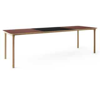 Arc Dining Table by TAKT in Natural oak and Natural oak, 0751 Deep red nano laminate, Ext-92 0720 Black nano laminate – product photo 2 of 2