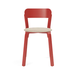 Turn Chair by TAKT in Beech Japan red lacquer, Hallingdal 0220 White/camel – product photo 2 of 2