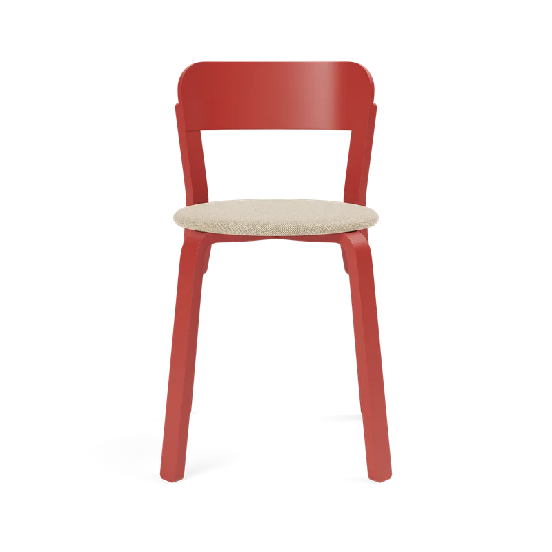 Turn Chair by TAKT in Beech Japan red lacquer, Hallingdal 0220 White/camel – product photo 2 of 2