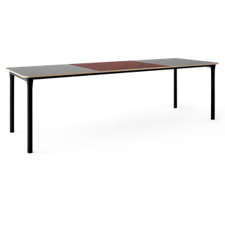 Arc Dining Table by TAKT in Black oak and black oak, 0752 Light grey nano laminate, Ext-92 0751 Deep red nano laminate – product photo 2 of 2