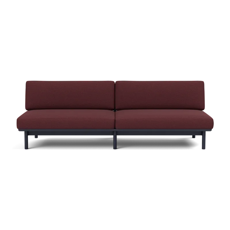 Spoke Sofa by TAKT in Oak Black blue lacquer, Autumn 0681 Dark red, None – product photo 2 of 2