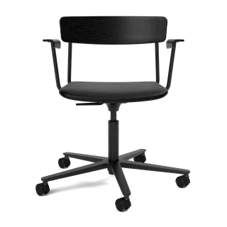 Cross Task Chair de TAKT en Black tube, Oak Matt lacquer, LEAP® black, With armrest – photo du produit 2 sur 2