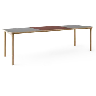 Arc Dining Table by TAKT in Natural oak and Natural oak, 0752 Light grey nano laminate, Ext-92 0751 Deep red nano laminate – product photo 2 of 2