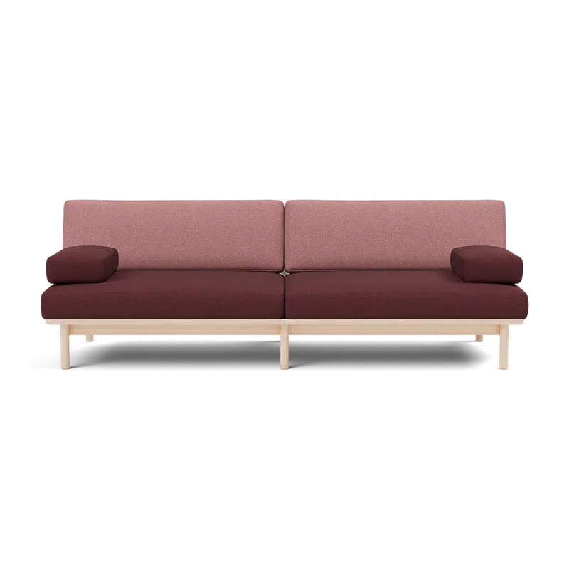 Spoke Sofa von TAKT in Beech White oil, Autumn 0681 Dark red, 0651 Rose, X2 – Produktfoto 2 von 2