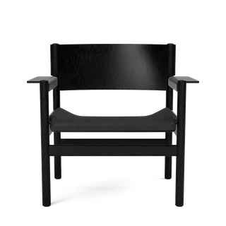 Soft Lounge Chair by TAKT in Ash black lacquer, Spoor Zea Black Leather – product photo 2 of 2