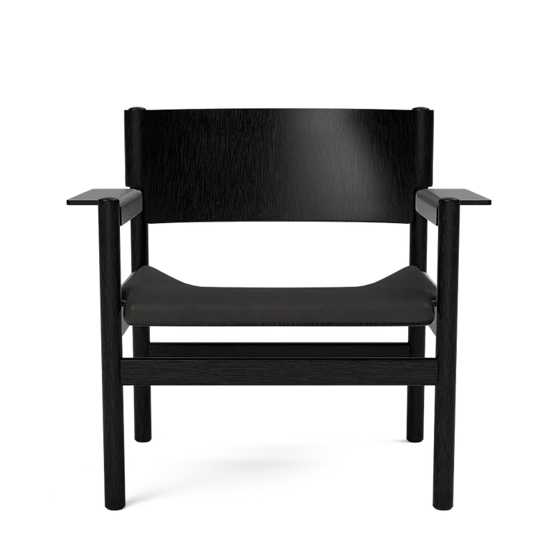 Soft Lounge Chair by TAKT in Ash black lacquer, Spoor Zea Black Leather – product photo 2 of 2