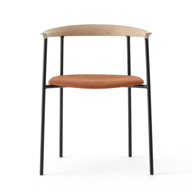 Arc Chair by TAKT in Black tube, Oak Matt lacquer, Spoor Zea Cognac Leather – product photo 3 of 3