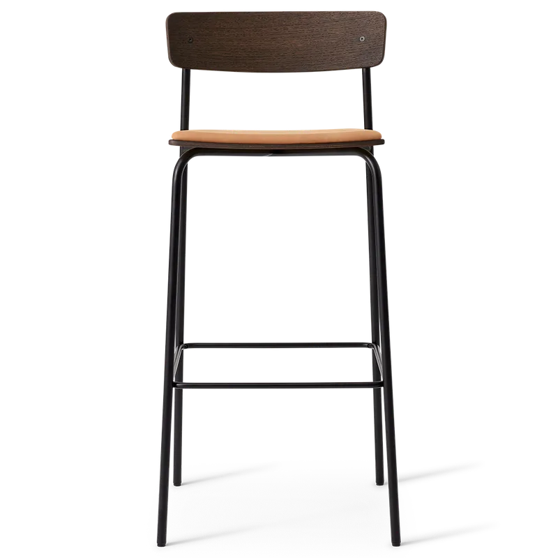 Cross Bar Chair Tube von TAKT in 75 cm, Smoked oak, Dunes cognac leather – Produktfoto 2 von 2