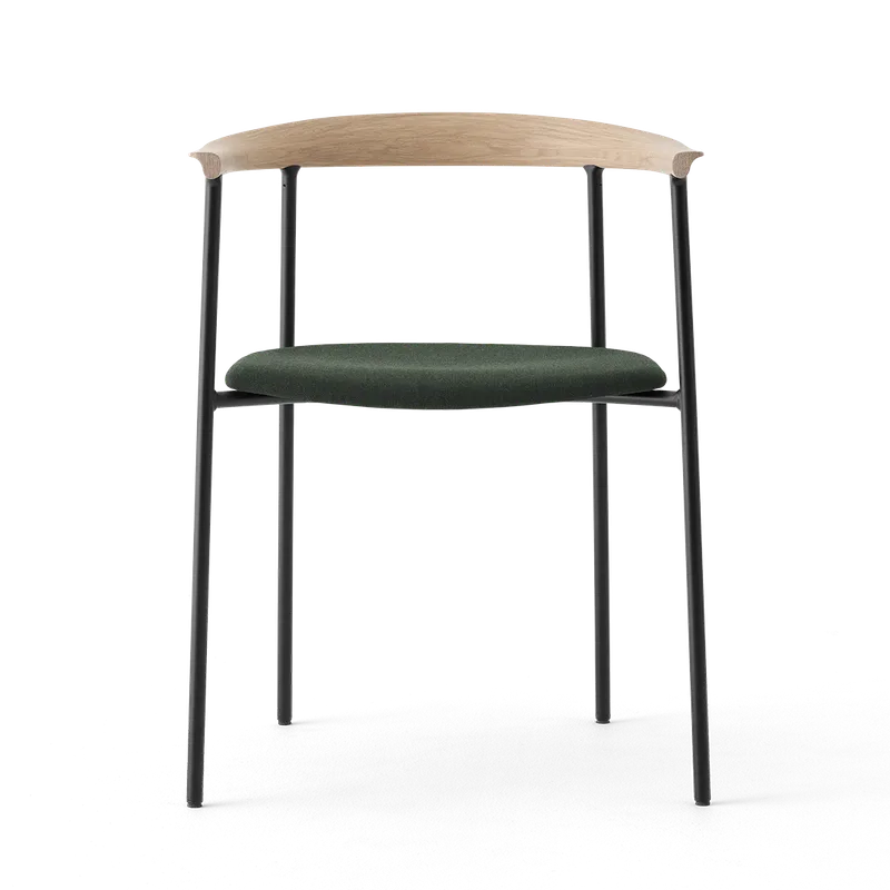 Arc Chair by TAKT in Black tube, Oak Matt lacquer, Canvas 996 Forest green – product photo 3 of 3