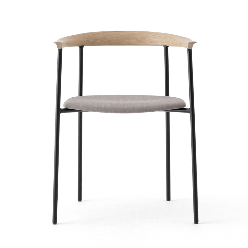 Arc Chair by TAKT in Black tube, Oak Matt lacquer, Remix 136 Fieldstone grey – product photo 3 of 3