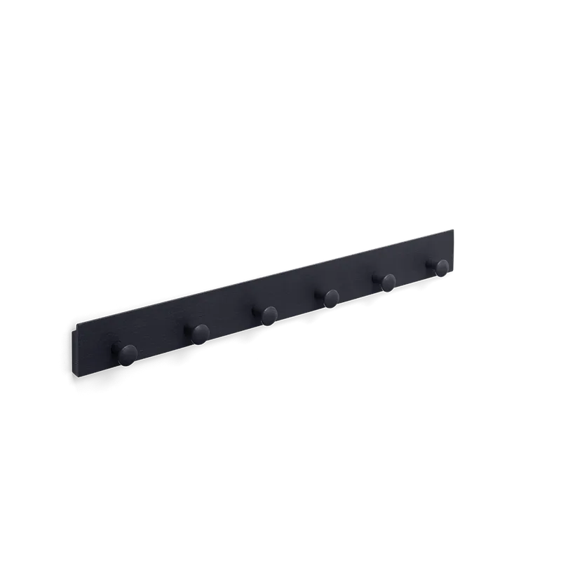 Curve Coat Rack by TAKT in 60 cm, Oak Black blue lacquer, None – product photo 2 of 2