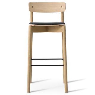 Cross Bar Chair by TAKT in 75 cm, Oak Matt lacquer, Dunes black leather – product photo 2 of 2