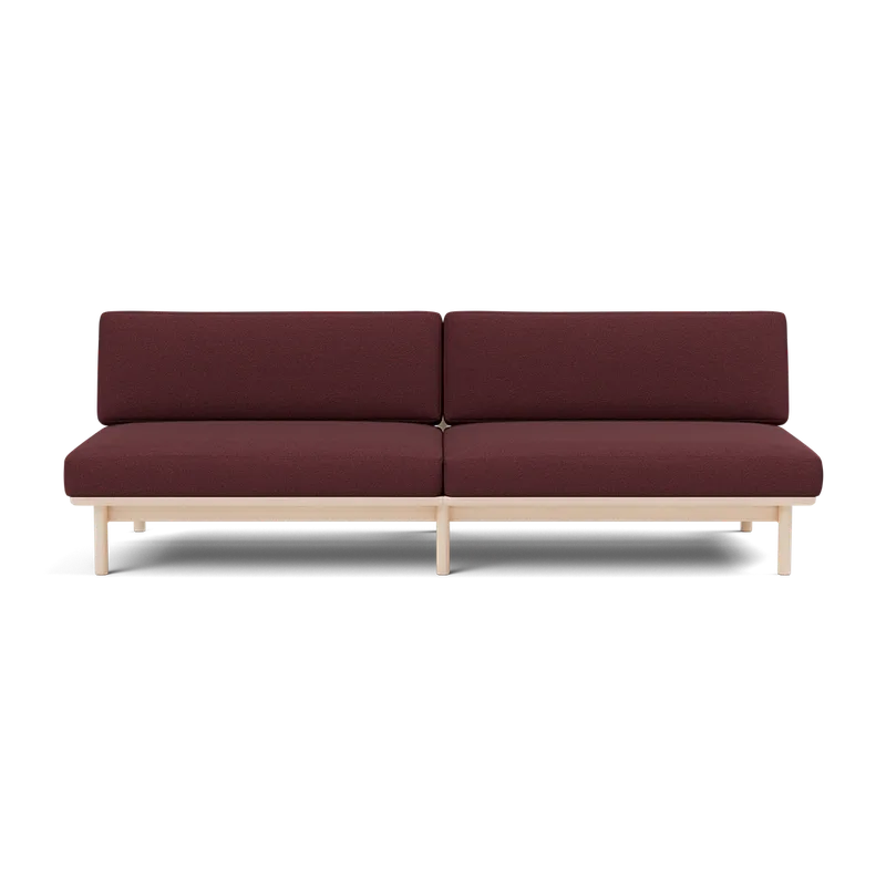 Spoke Sofa by TAKT in Beech White oil, Autumn 0681 Dark red, None – product photo 2 of 2
