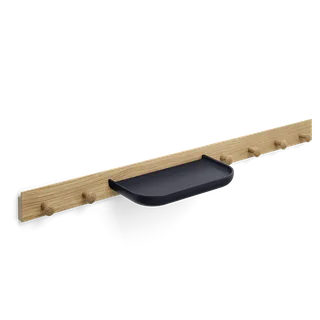 Curve Coat Rack by TAKT in 90 cm, Oak Matt lacquer, Oak Black blue lacquer – product photo 2 of 2