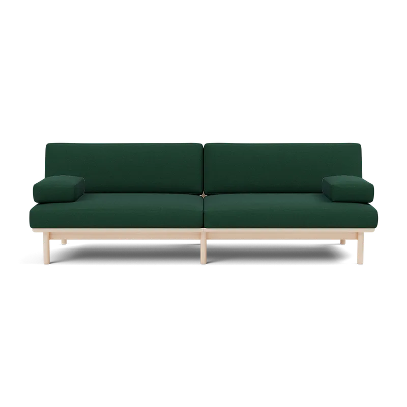 Spoke Sofa von TAKT in Beech White oil, Autumn 0971 Dark green, X2 – Produktfoto 2 von 2
