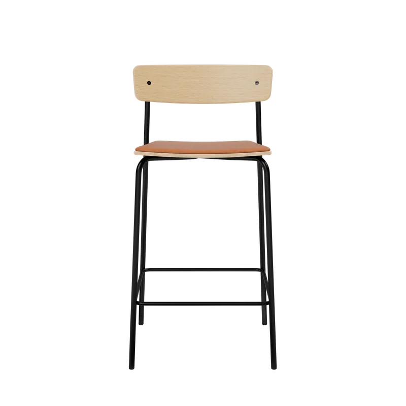 Cross Bar Chair Tube de TAKT en 65 cm, Oak Matt lacquer, LEAP® cognac – photo du produit 2 sur 2