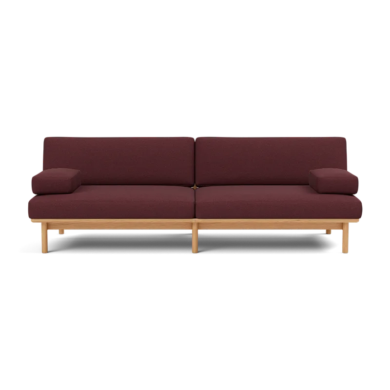 Spoke Sofa by TAKT in Oak Golden oil, Autumn 0681 Dark red, X2 – product photo 2 of 2