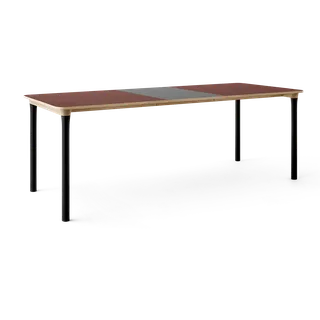 Arc Dining Table by TAKT in Natural oak and black beech, 0751 Deep red nano laminate, Ext-50 0752 Light grey nano laminate – product photo 2 of 2