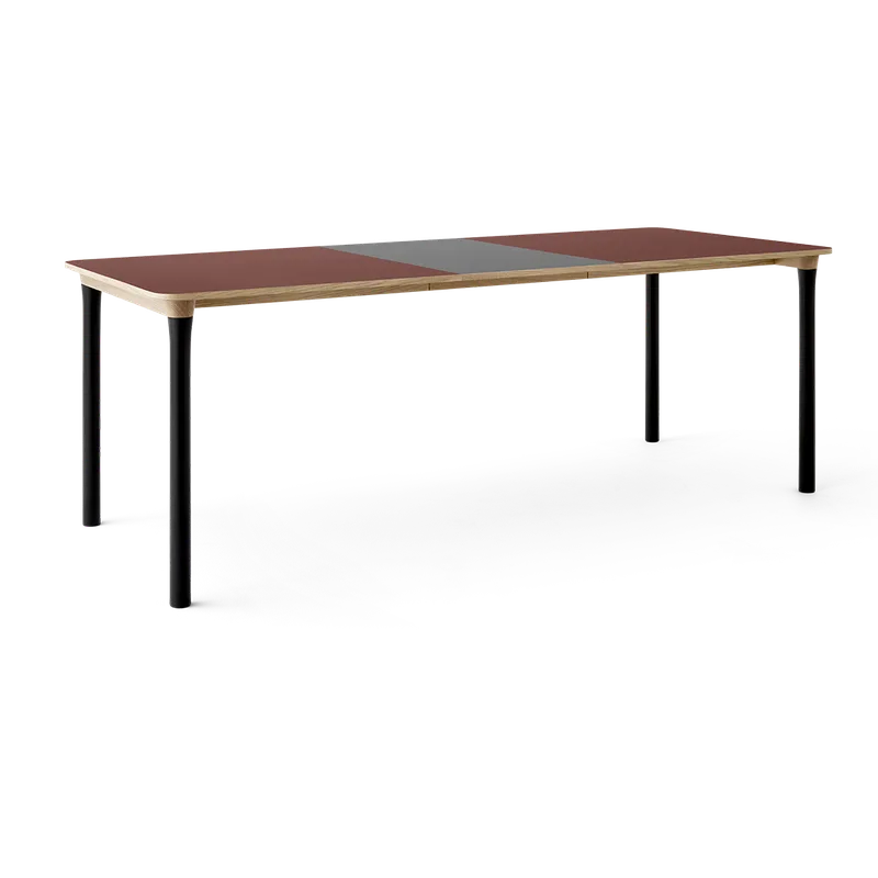 Arc Dining Table by TAKT in Natural oak and black beech, 0751 Deep red nano laminate, Ext-50 0752 Light grey nano laminate – product photo 2 of 2