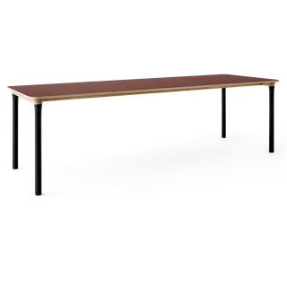 Arc Dining Table by TAKT in Natural oak and black beech, 0751 Deep red nano laminate, Ext-92 0751 Deep red nano laminate – product photo 2 of 2