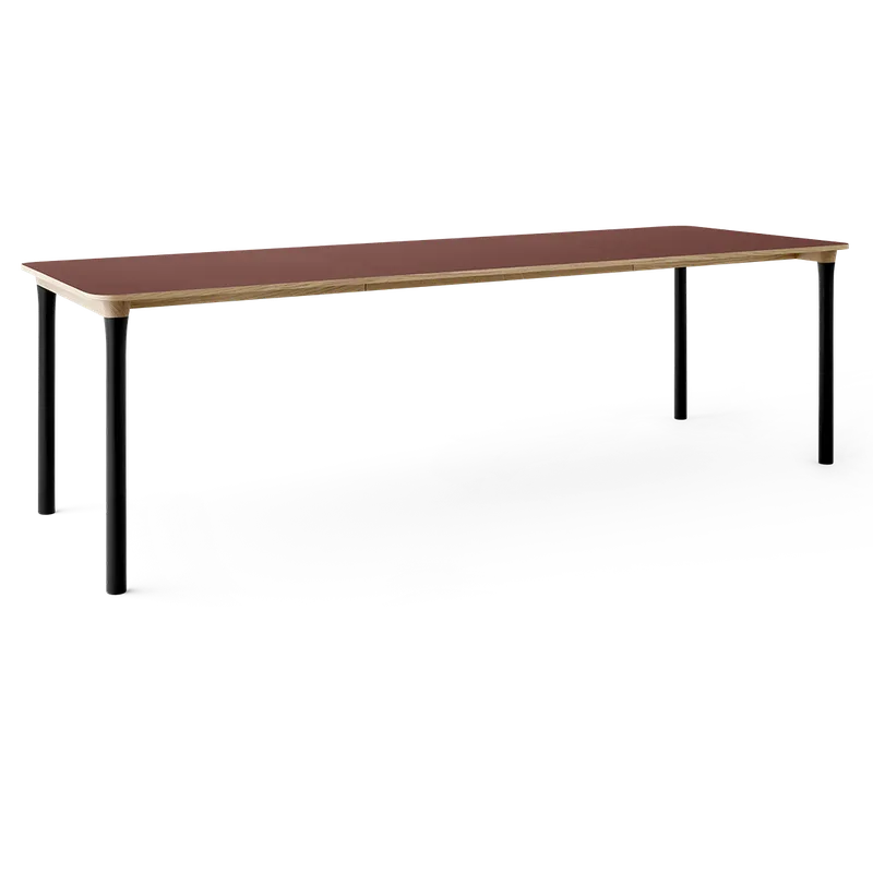 Arc Dining Table by TAKT in Natural oak and black beech, 0751 Deep red nano laminate, Ext-92 0751 Deep red nano laminate – product photo 2 of 2