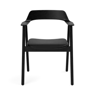 Bow Chair by TAKT in Oak Black lacquer, Spoor Zea Black Leather – product photo 2 of 2