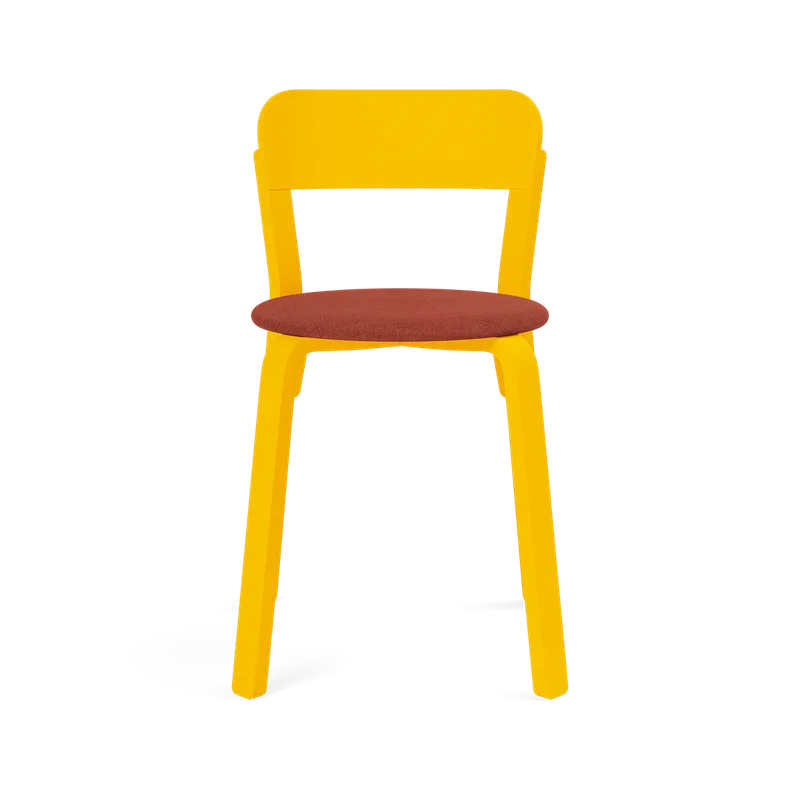 Turn Chair van TAKT in Beech Sun yellow lacquer, Remix 653 Japan red – productfoto 2 van 2