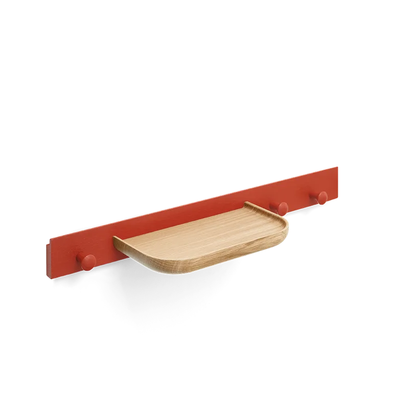 Curve Coat Rack by TAKT in 60 cm, Oak Japan red lacquer, Oak Matt lacquer – product photo 2 of 2