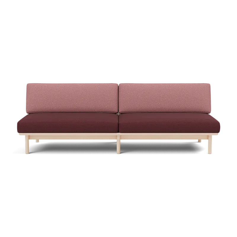 Spoke Sofa von TAKT in Beech White oil, Autumn 0681 Dark red, 0651 Rose, Ohne – Produktfoto 2 von 2