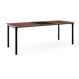 Arc Dining Table by TAKT in Black oak and black oak, 0751 Deep red nano laminate, Ext-50 0720 Black nano laminate – product photo 2 of 2
