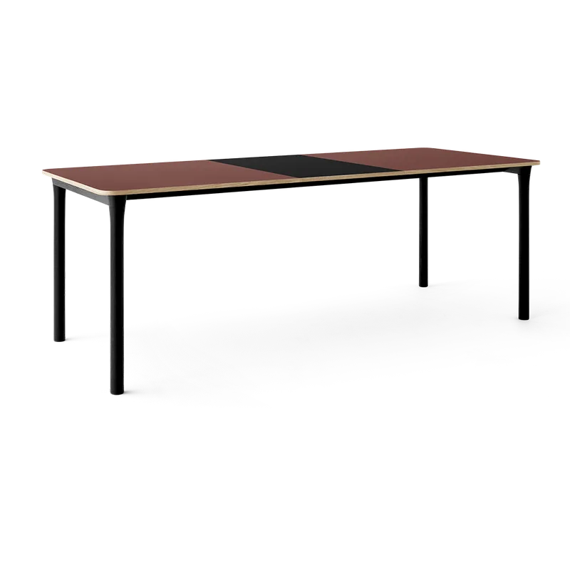 Arc Dining Table by TAKT in Black oak and black oak, 0751 Deep red nano laminate, Ext-50 0720 Black nano laminate – product photo 2 of 2