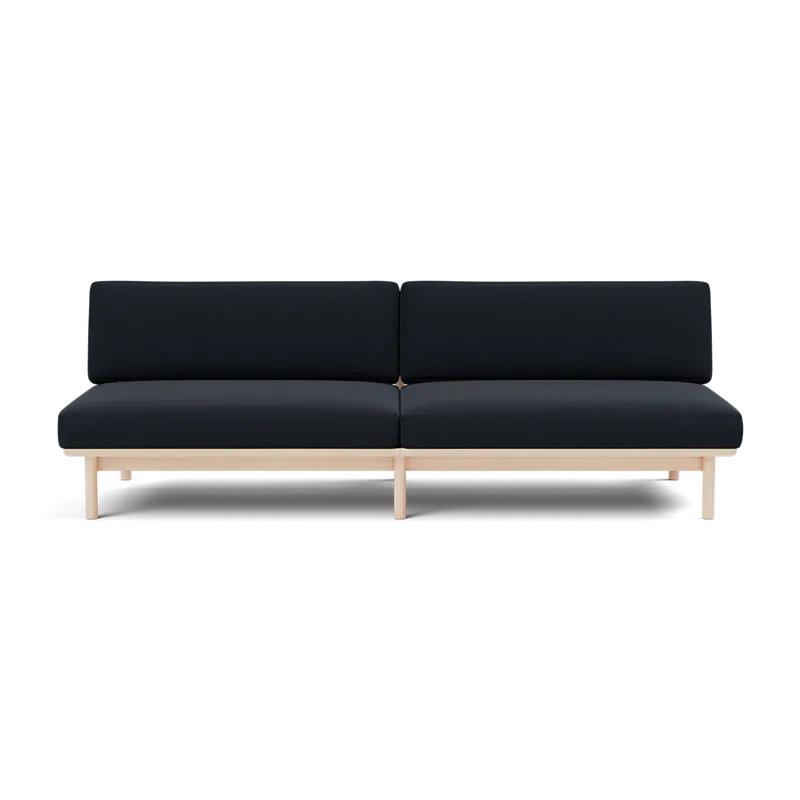 Spoke Sofa von TAKT in Beech White oil, Autumn 0791 Dark blue, Ohne – Produktfoto 2 von 2