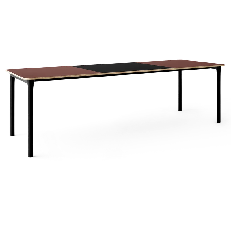 Arc Dining Table by TAKT in Black oak and black oak, 0751 Deep red nano laminate, Ext-92 0720 Black nano laminate – product photo 2 of 2