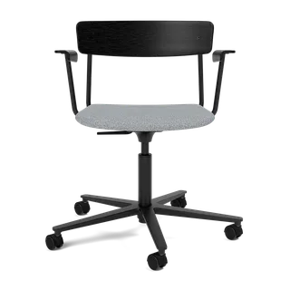 Cross Task Chair by TAKT in Black tube, Oak Black lacquer, Hallingdal 130 Grey, With armrest – product photo 2 of 2
