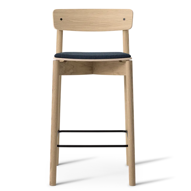Cross Bar Chair by TAKT in 65 cm, Oak Matt lacquer, Remix 873 Dark Petrol – product photo 2 of 2