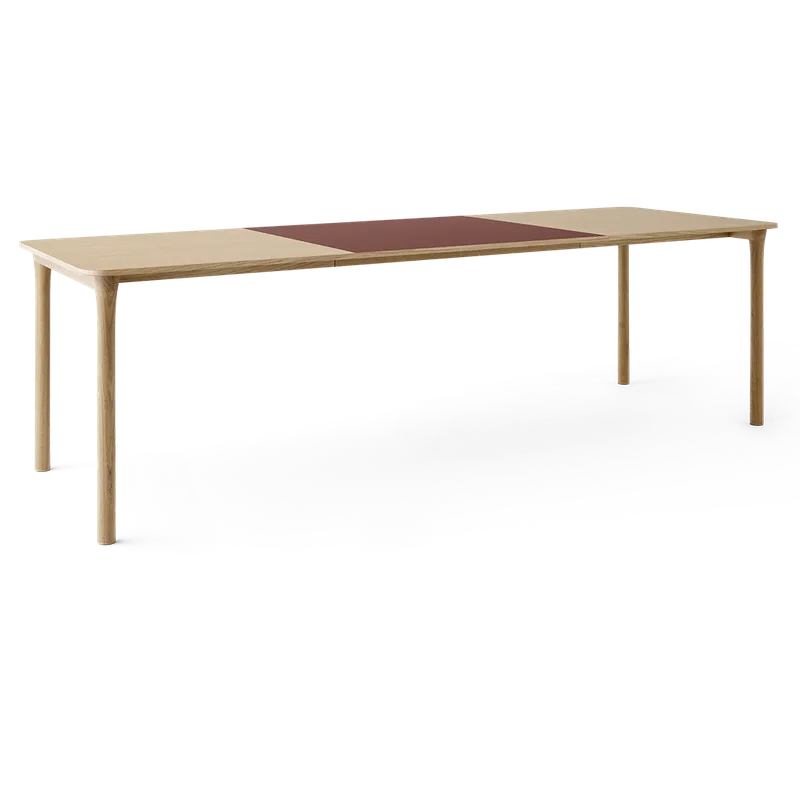 Arc Dining Table von TAKT in Natural oak and Natural oak, Oak veneer, Ext-92 0751 Deep red nano laminate – Produktfoto 2 von 2